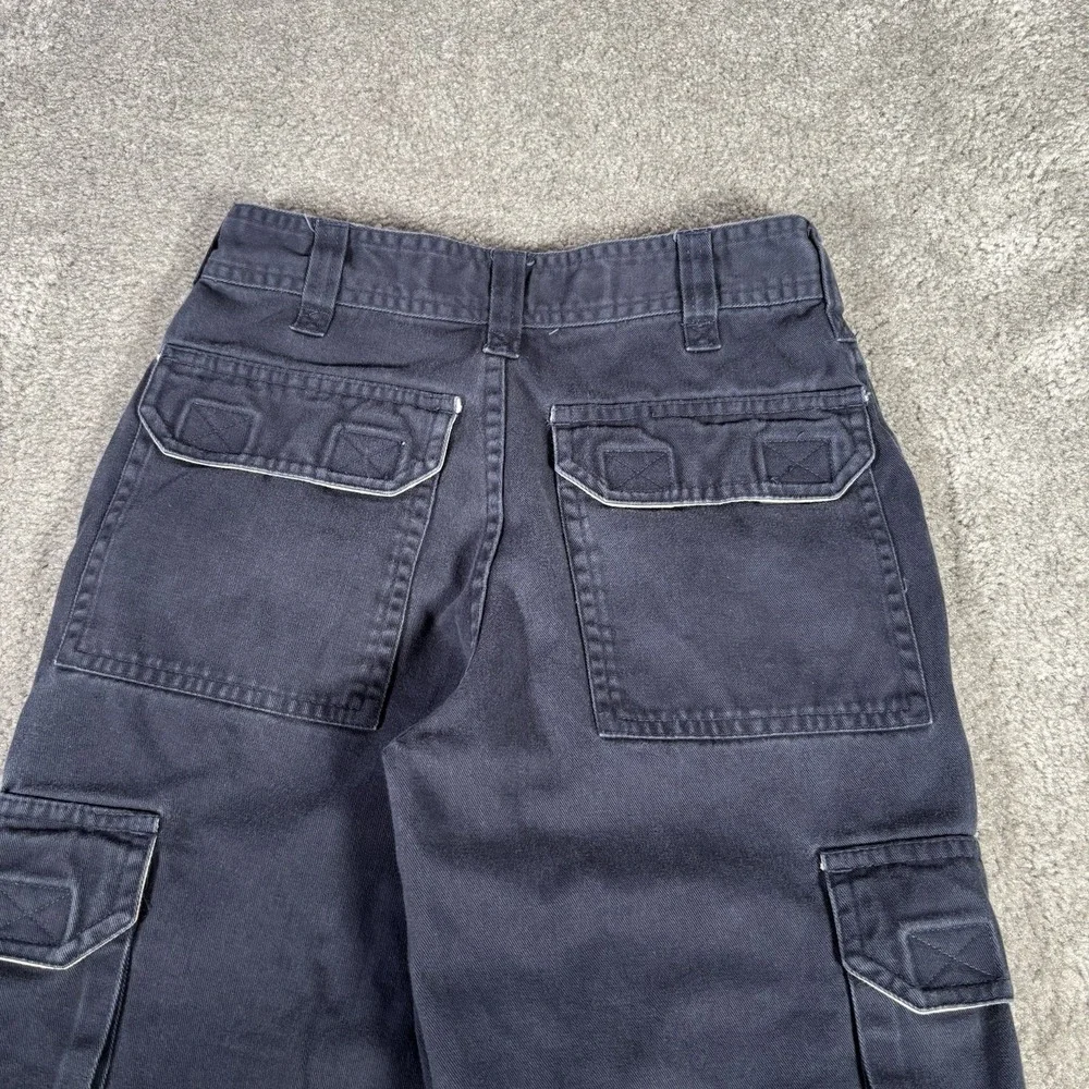 Vintage Sonoma Cargo Pants Youth Boys 8 Blue‎ Twill Wide Leg Baggy Utility Y2K